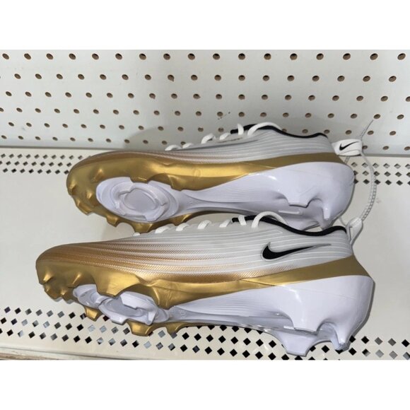 Nike Vapor Speed 3 Mens Football Cleats Size 12 White Gold Black FB3303-103 main image 8